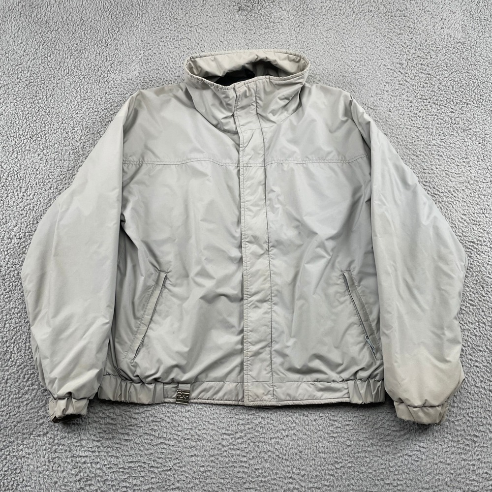 Woolrich Jacket Mens Large Gray Teton Group Full Zip Nylon Windbreaker 17003 USA